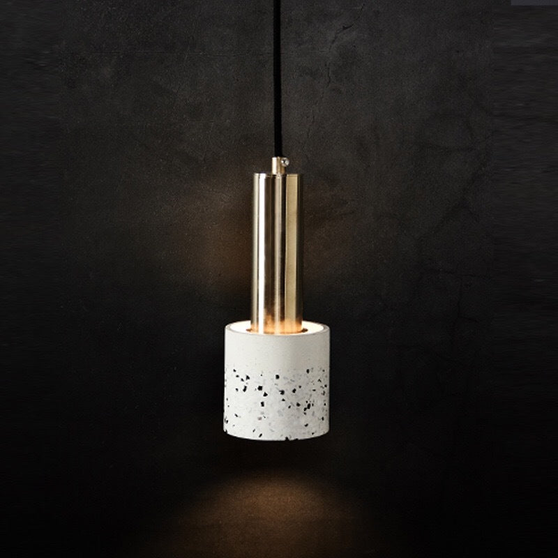 Moderne nordische Pendelleuchte aus farbigem Terrazzo und Metall mit 1 Flamme für das Wohnzimmer 