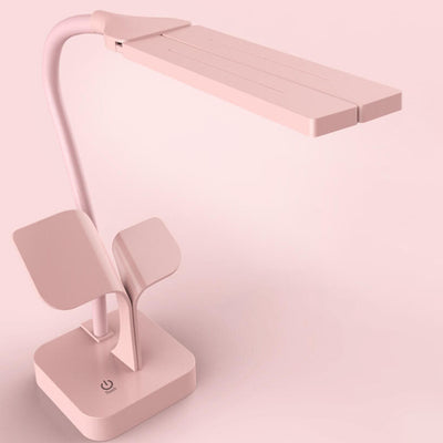 Modern Folding Dual Lamp Plug-In Station Table Lamp