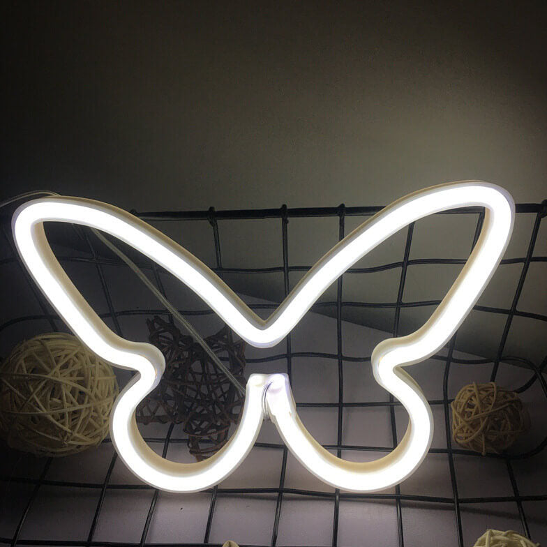 Contemporary Creative Butterfly PS LED USB Plug-In/Battery Decorative Neon Light For Bedroom