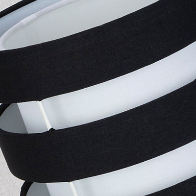 Nordic Striped Drum Shade Hardware 1-Light Standing Floor Lamp