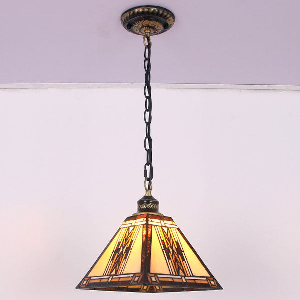 Nordic Retro Rustic Square Hardware Glass 1-Light Pendant Light