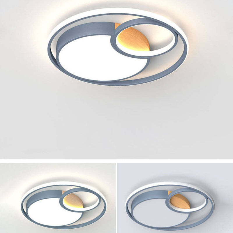 Nordic Creative Color Mix Circles LED Flush Mount Ceiling Light