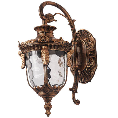 Farol europeo de lujo para exteriores impermeable con aplique de pared de 1 luz 