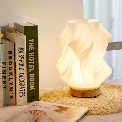 Nordic Creative Geometry 3D Printed Wood Base 1-Light Table Lamp