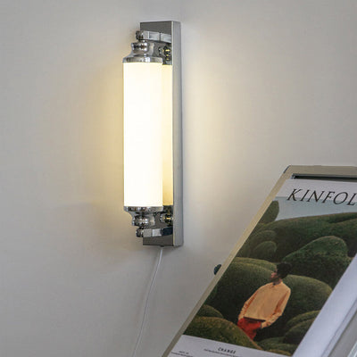 مصباح حائط بتصميم أسطواني طويل صناعي عتيق مع إضاءة LED 