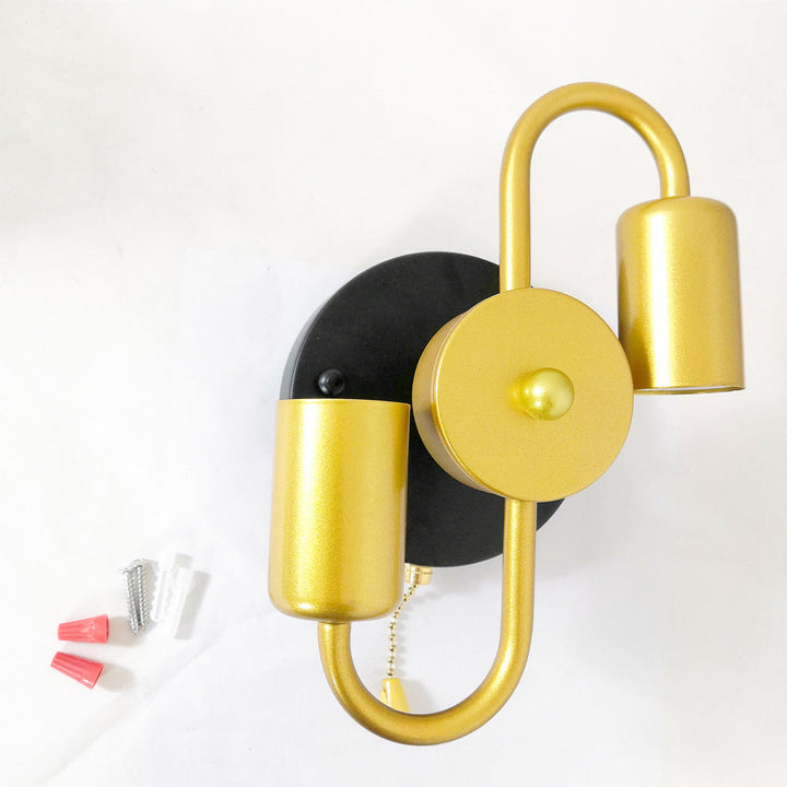 Lámpara de Aplique de Pared de 2 Luces Simétrica Creativa de Hierro Industrial Contemporáneo 