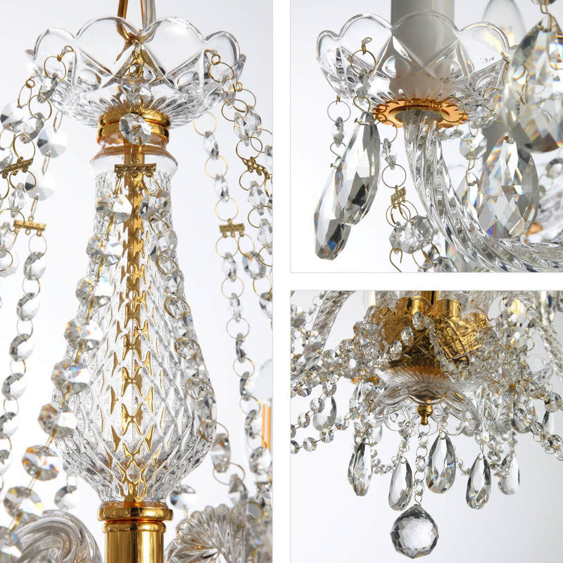 Modern European Style Crystal Pendant 8-Light Chandelier