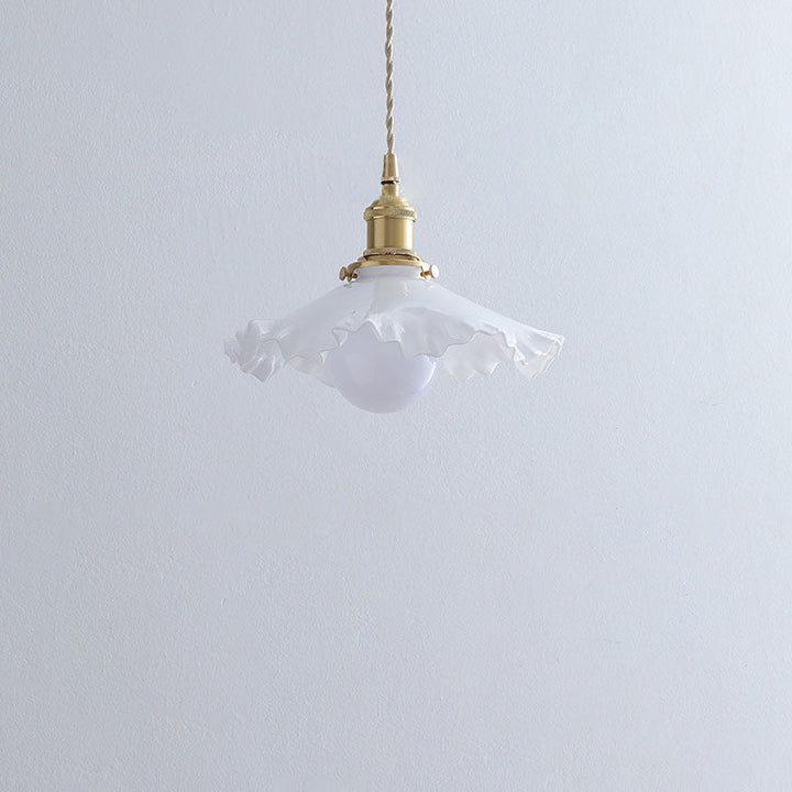 Contemporary Scandinavian Pod All Copper Glass 1-Light Pendant Light For Living Room