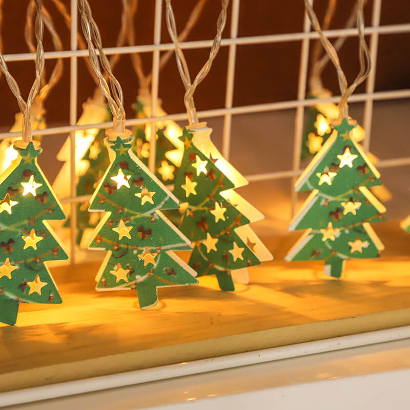 Guirlande lumineuse décorative de Noël Peinte cloches élan Boîte à piles LED Guirlande lumineuse 