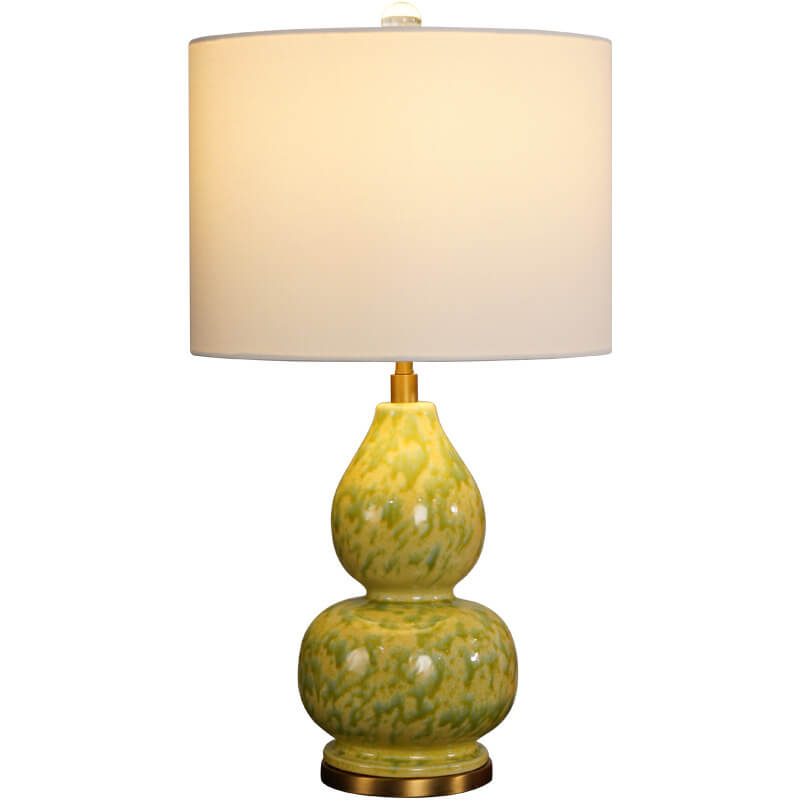 Chinese Light Luxury Gourd Ceramic 1-Light Table Lamp