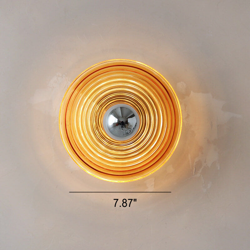 Moderne kreative Wasser-Ripple-transparente Glaseisen-1-Licht-Wandleuchte-Lampe 