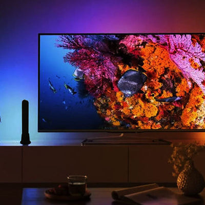 عمود إبداعي خداع مصباح طاولة محيط LED بلوتوث RGB 