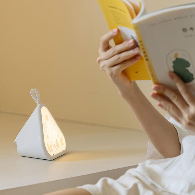 Lámpara de mesa con luz nocturna LED atmosférica de siete colores en triángulo creativo 