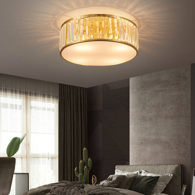 Modern Luxury Crystal Gold Geometric Shape 4/5 Light Semi- Flush Mount Ceiling Light