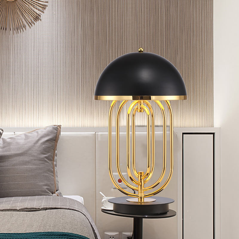 Moderne, leichte, luxuriöse, drehbare, 2-flammige Tischlampe aus Aluminiummetall 