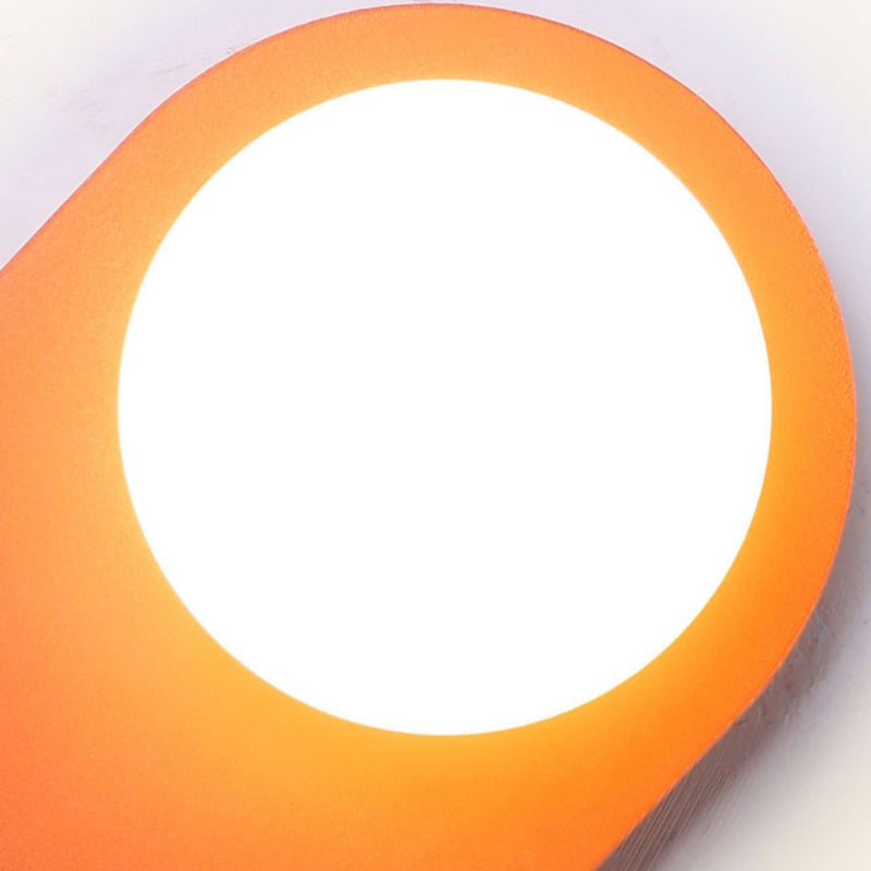 Nordische minimalistische 1-flammige Wandleuchte aus Glas mit orangefarbenem Ringsockel