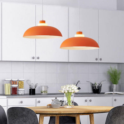 Modern Solid Color Macaron Acrylic Aluminum 1-Light Pendant Light