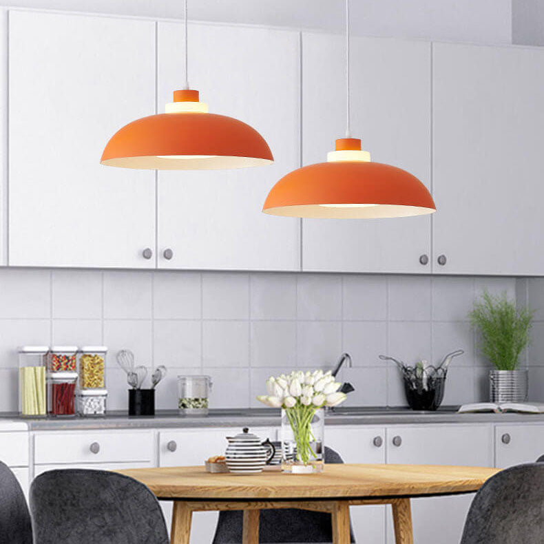 Modern Solid Color Macaron Acrylic Aluminum 1-Light Pendant Light