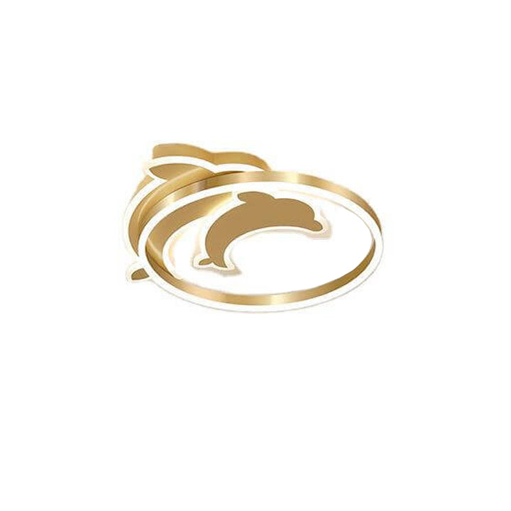 Moderne kreative goldene Delfin-Eisen-LED-Deckenleuchte 