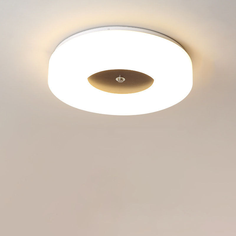 Luz de techo empotrada LED acrílica redonda de nogal chino minimalista 