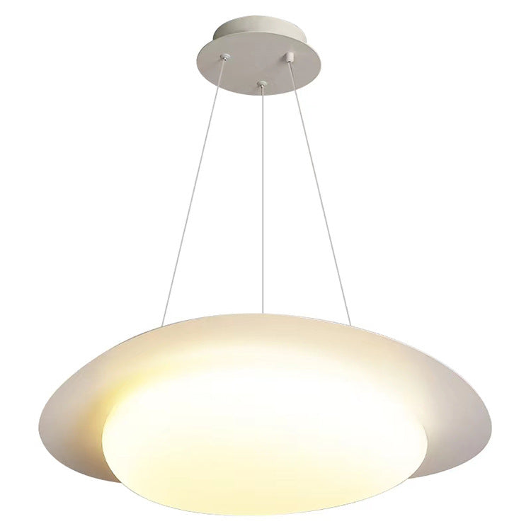 Moderne minimalistische weiße Kieselstein-Acryl-Eisen-LED-Pendelleuchte für das Wohnzimmer 