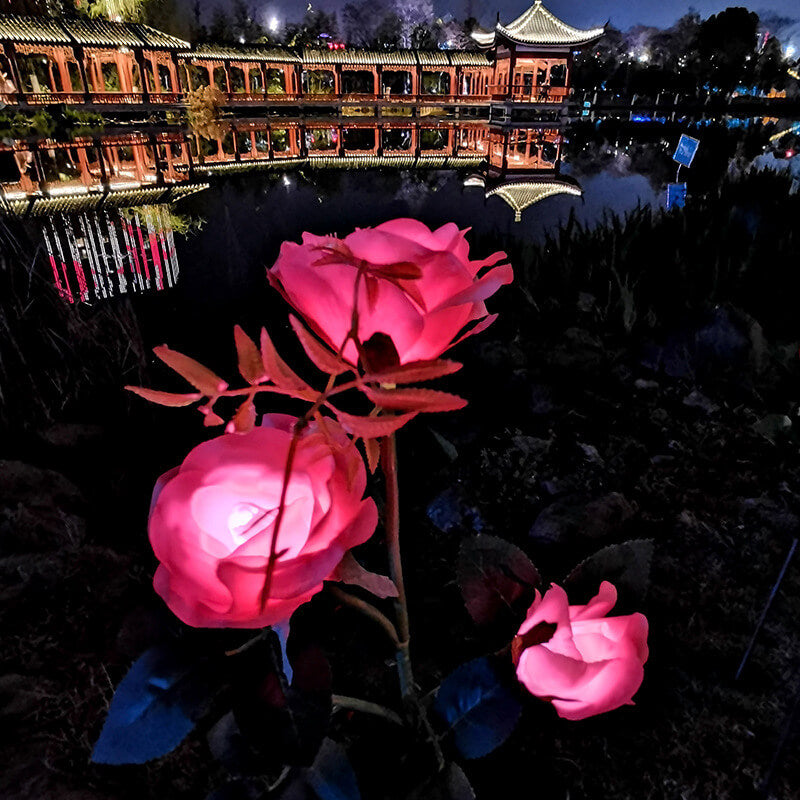 Kreative Simulations-Rosen-Dekoration Solar-Rasen-LED-Gartenboden-Einsatz-Landschaftslicht im Freien 