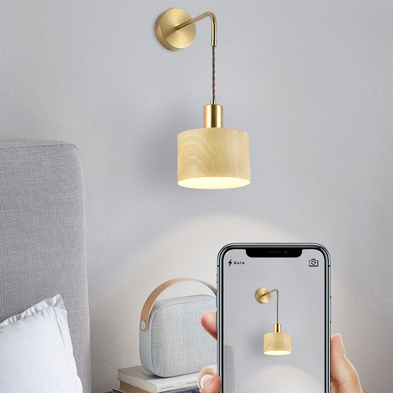 Modern Minimalist Iron Drum 1-Light Wall Sconce Lamp For Living Room &amp; Bedroom
