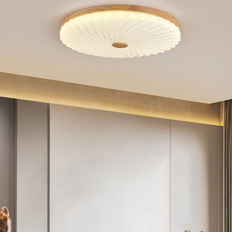 Moderne runde LED-Deckenleuchte mit Log-Plissee-Sterneffekt 