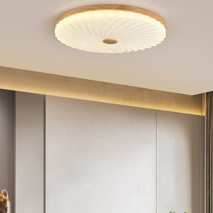 Moderne runde LED-Deckenleuchte mit Log-Plissee-Sterneffekt 