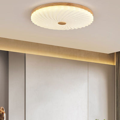 Modern Log Pleated Star Effect Round LED Flush Mount Ceiling Light