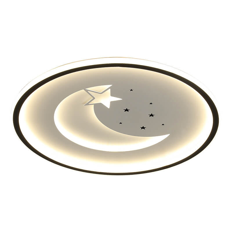Nordic Minimalist Moon Circle Ring Slim LED Flush Mount Ceiling Light