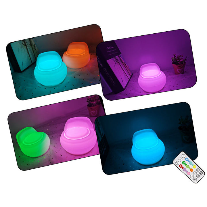 Lampe de table créative en forme de canapé en silicone Pat LED veilleuse 