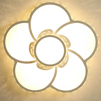 Modern Light Luxury Flowers Crystal LED Flush Mount Ceiling Light