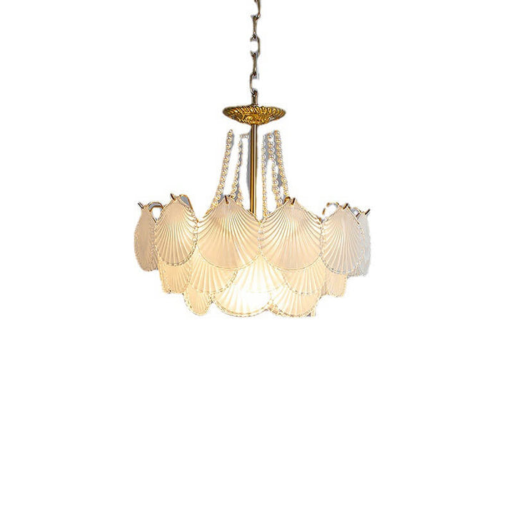 French Light Luxury Petal 3/6/9-Light Inselleuchter aus Glas 
