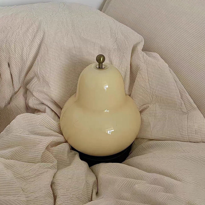 Traditional French Cream Pear Shape LED Rechargeable Touch Table Lamp For Bedroom