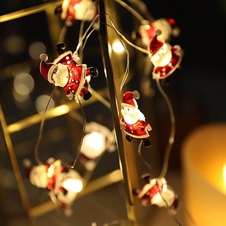 Décoration de Noël Élan Bonhomme de Neige Lumières à LED en Fil de Cuivre 