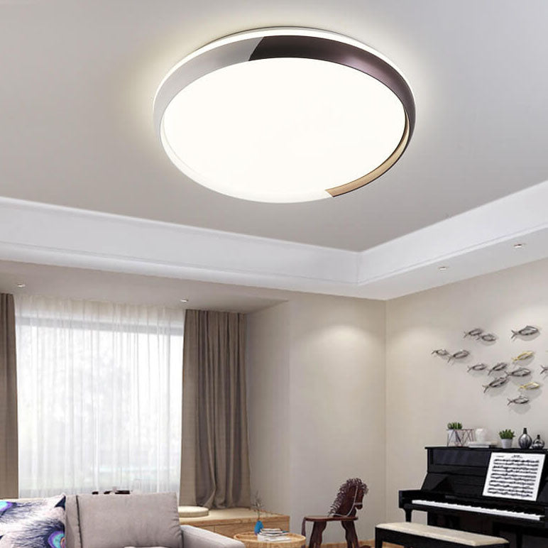 Modern Acrylic Round Brown LED Flush Mount Light