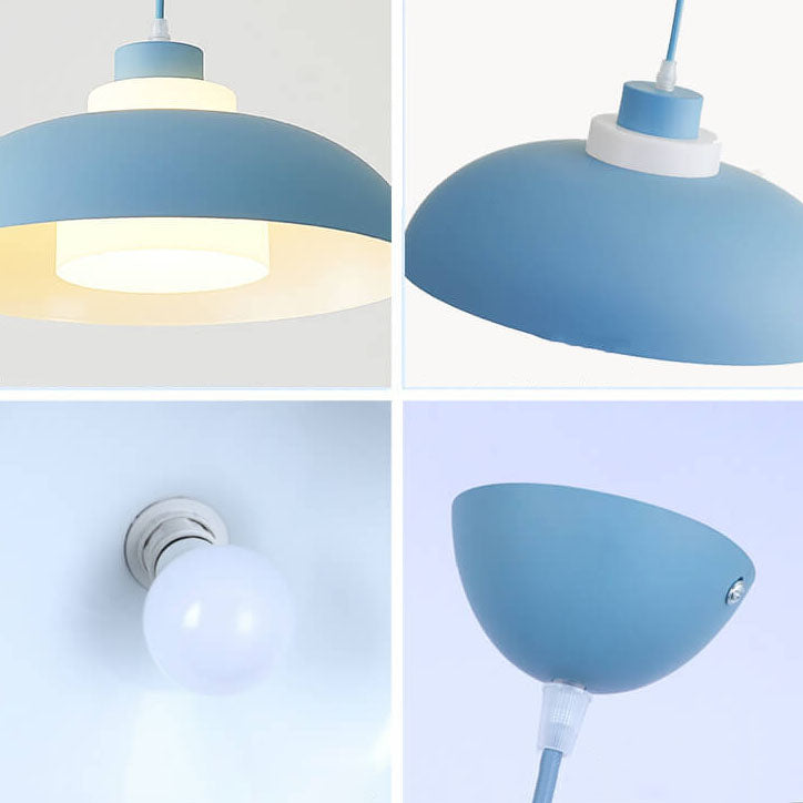 Modern Solid Color Macaron Acrylic Aluminum 1-Light Pendant Light