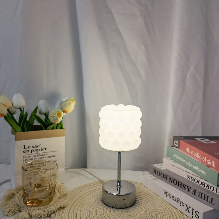 Lampe de table de lecture LED en métal et verre minimaliste nordique 