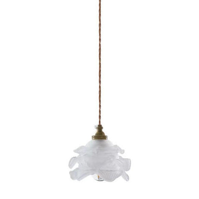 French Vintage Petal Glass 1-Light LED Pendant Light