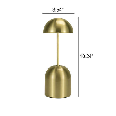 Lámpara de mesa LED táctil USB redonda de hierro dorado moderno 
