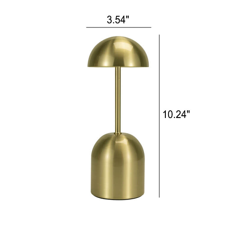 Lámpara de mesa LED táctil USB redonda de hierro dorado moderno 