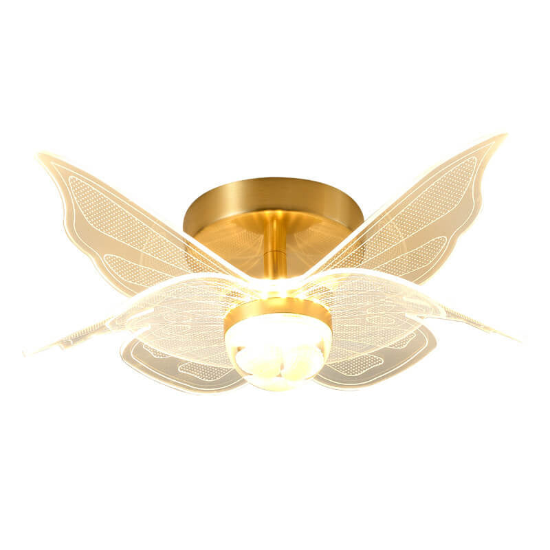 Creative Gold Double Layer Overlap Design LED Semi-Flush Mount Light