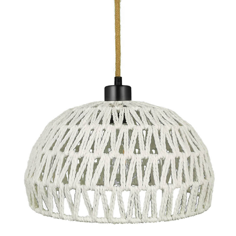 Modern Straw Braided Retro Cutout Design 1-Light Pendant Light