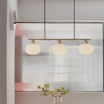 Nordic Long Light Luxury Glass Dome Shade 3-Licht-Kronleuchter 
