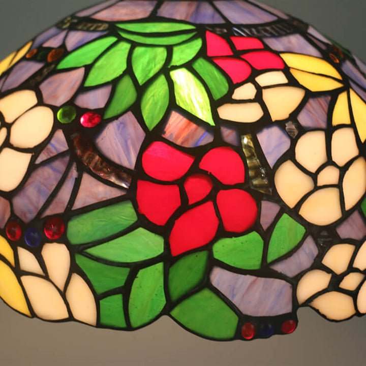 European Tiffany Stained Glass 1-Light Pendant Light