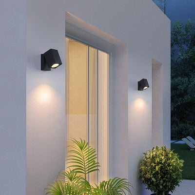 Modern Outdoor Waterproof Square Spotlight Adjustable Angle LED Garden Wall Sconce Lamp