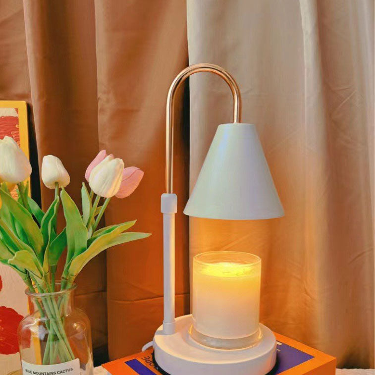 Moderne nordische Tischlampe aus Eisen in Kegelform mit Höhenverstellung, 1-flammig, zum Schmelzen von Duftwachs, für das Schlafzimmer 
