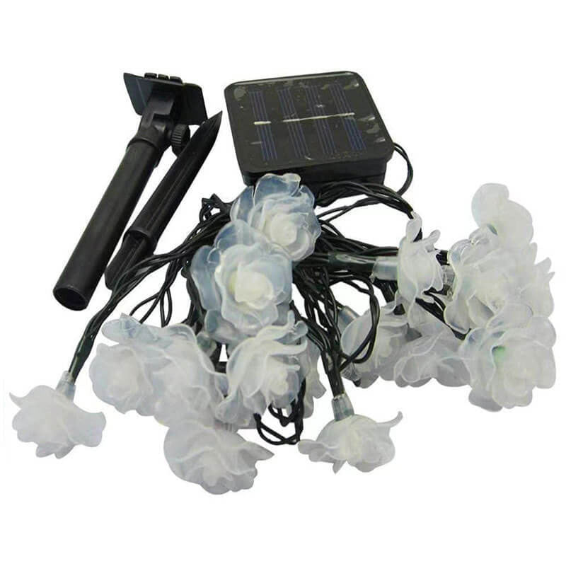 Solar Rose String Lights Outdoor Waterproof LED Decorative String Lights