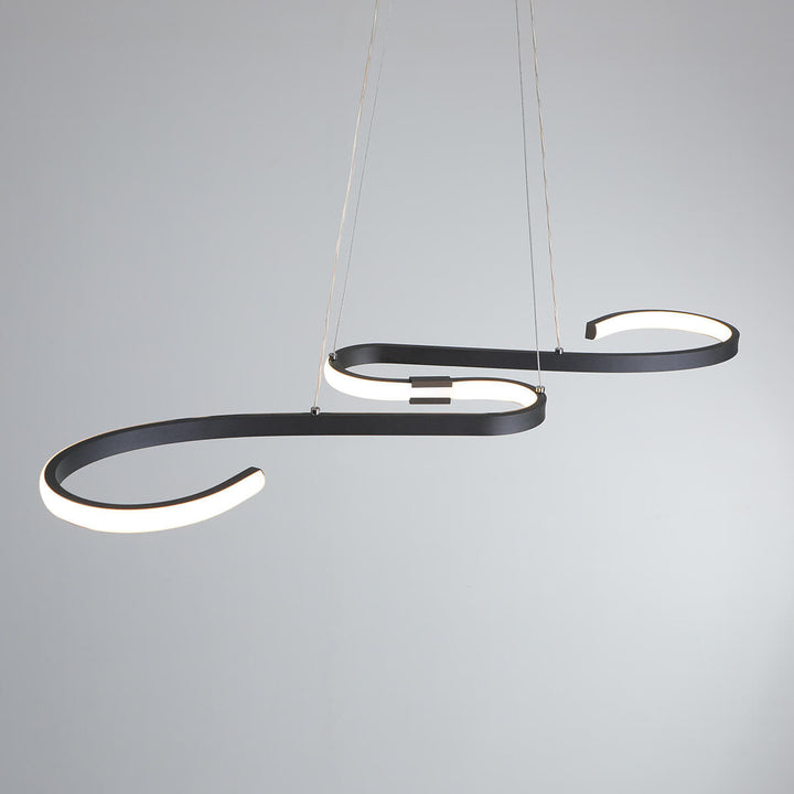 Nordic Minimalist Lines Aluminium-Silikon-LED-Insel-Licht-Kronleuchter 